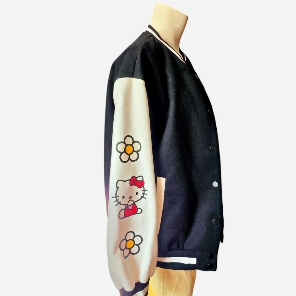 Hello Kitty Sanrio Varsity Jacket Y2K Kawaii Streetwear Large - Picture 2 of 8